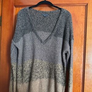 American Eagle deep v sweater with lurex thread